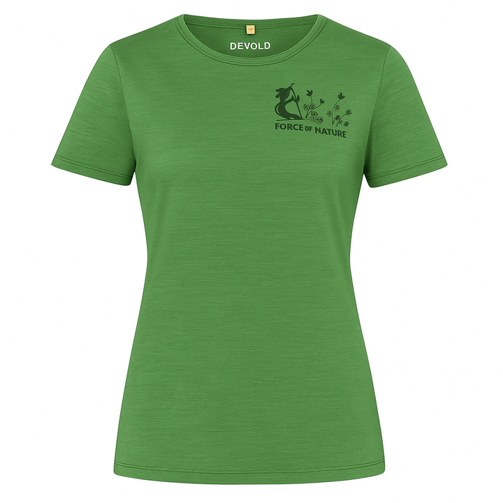 CLOVER 130 WOMAN MERINO TEE GRASS - Devold New Zealand