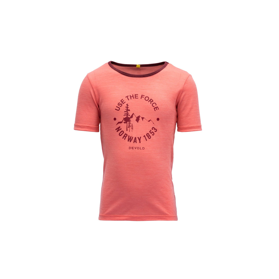 FORCE KID TEE 'CORAL' - Devold New Zealand