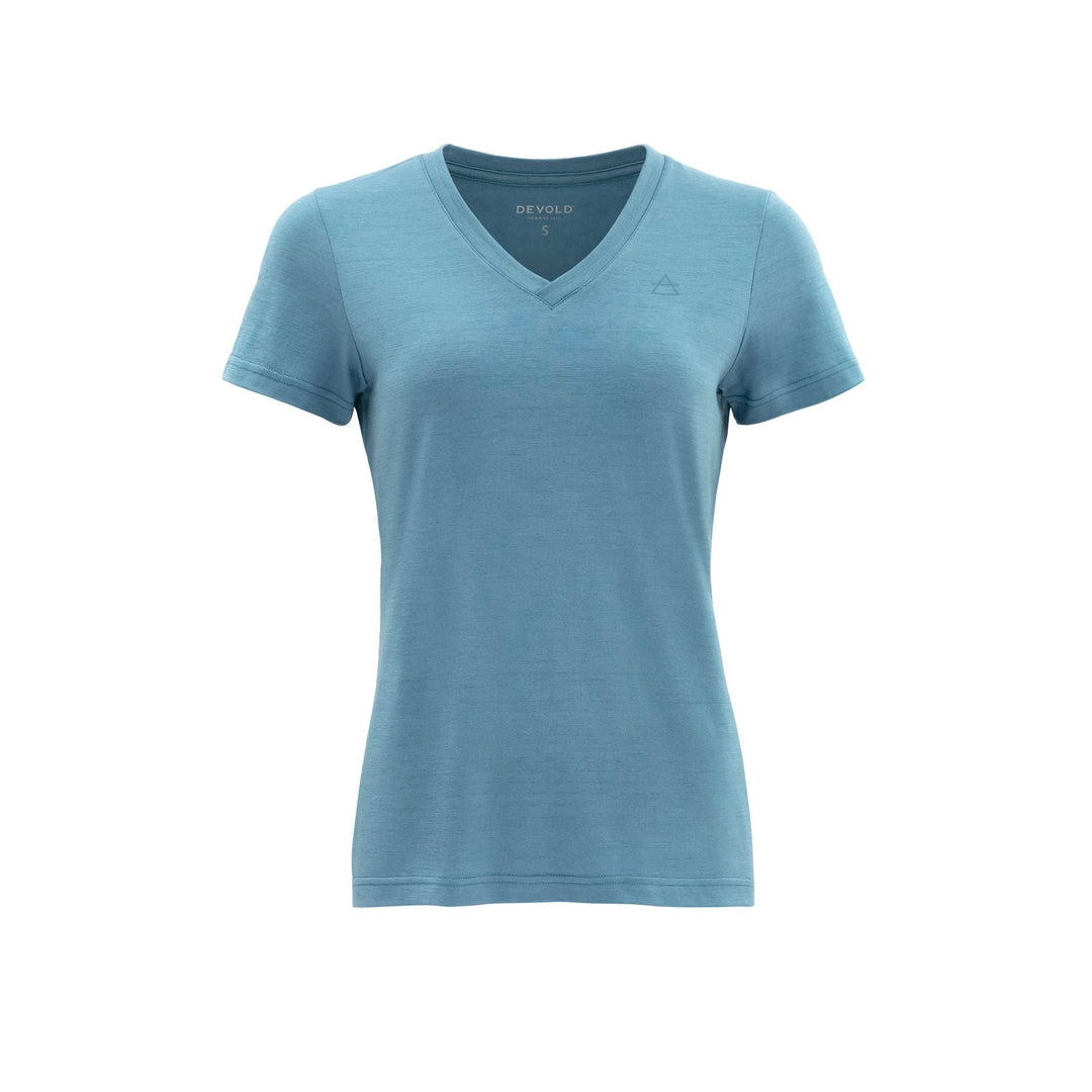 HAREID MERINO 200 TEE V - NECK WOMAN MOON - Devold New Zealand