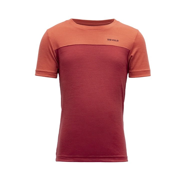 NORANG MERINO TEE KID ' BEAUTY/CORAL' - Devold New Zealand