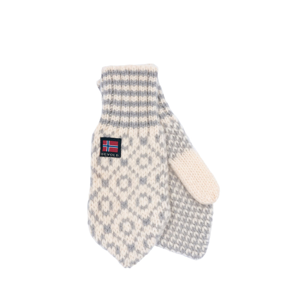 SVALBARD MITTEN OFFWHITE/GREY - Devold New Zealand