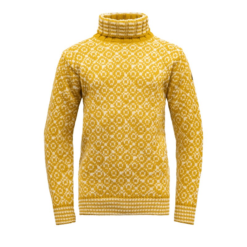 SVALBARD SWEATER HIGH NECK "ARROWWOOD/OFFWHITE" - Devold New Zealand