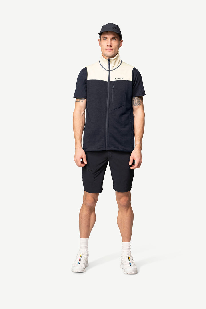 EXPLORER MERINO VEST MAN INK/RAW WHITE