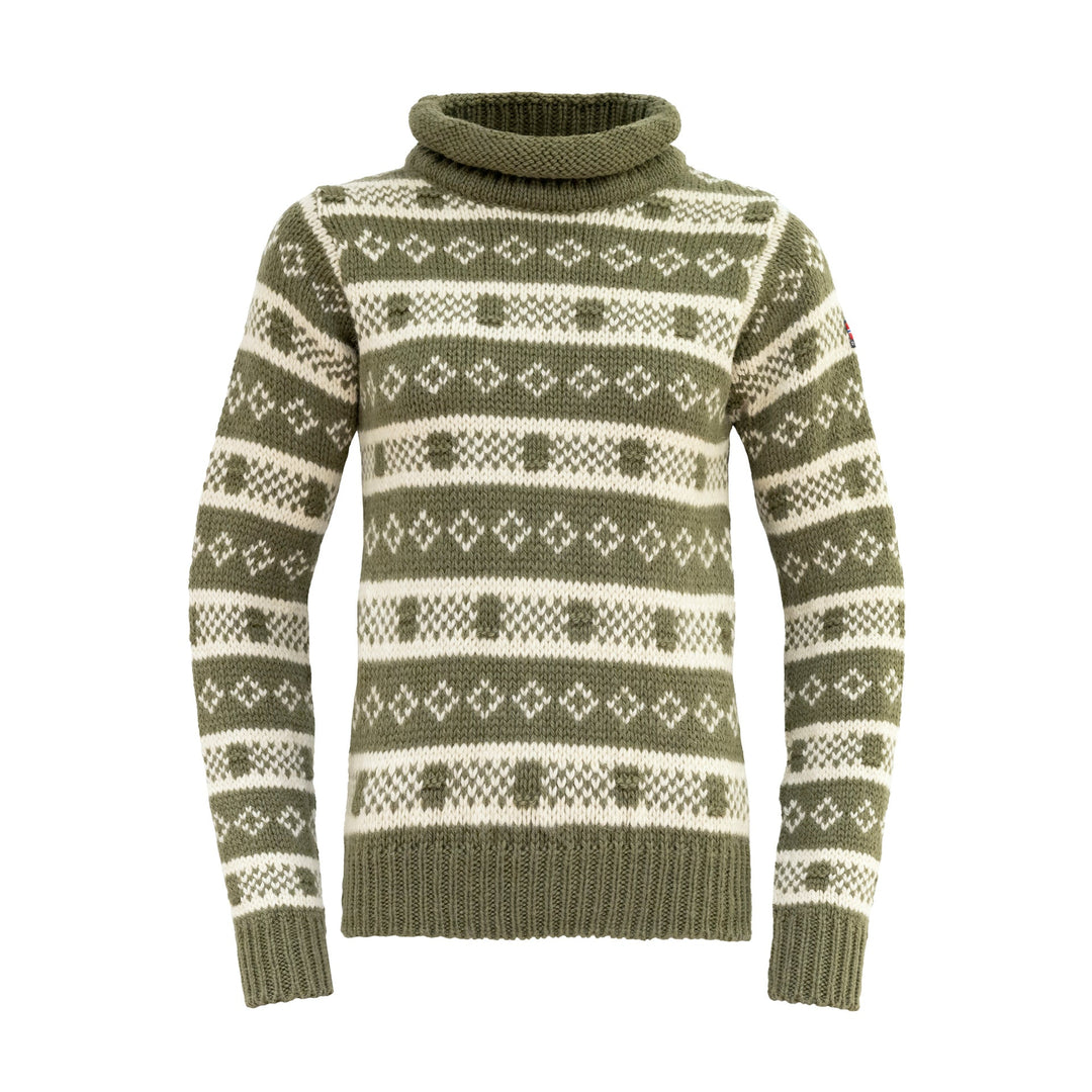 ALNES SWEATER WITH ROLL NECK ANTHRACITE/GREY MELANGE - Devold New Zealand