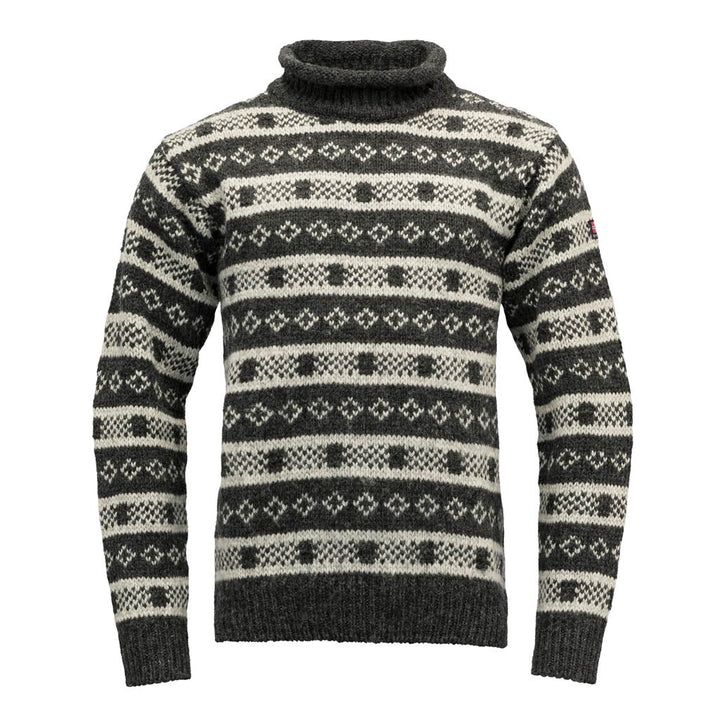 ALNES SWEATER W/ROLL NECK ANTH./GREY MELANGE - Devold New Zealand