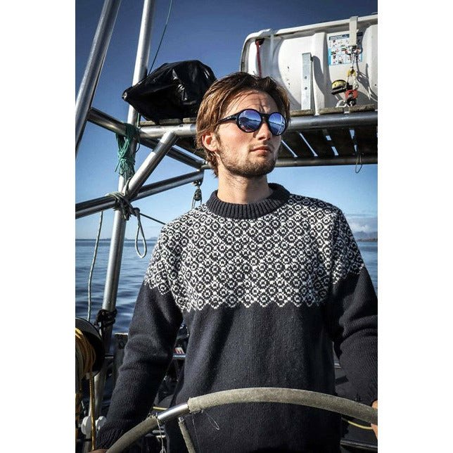 BJORNOYA SWEATER CREW NECK INK/OFF WHITE - Devold New Zealand