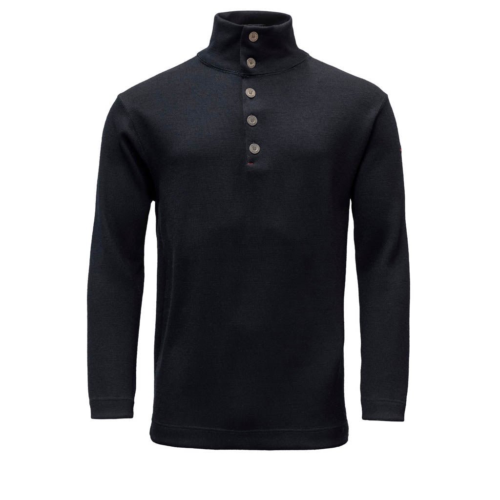 BLAATRØIE WOOL BUTTON NECK DEEP MARINE - Devold New Zealand