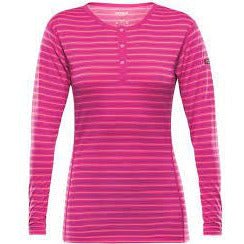 BREEZE WOMAN BUTTON SHIRT FUSCHIA STRIPES - Devold New Zealand