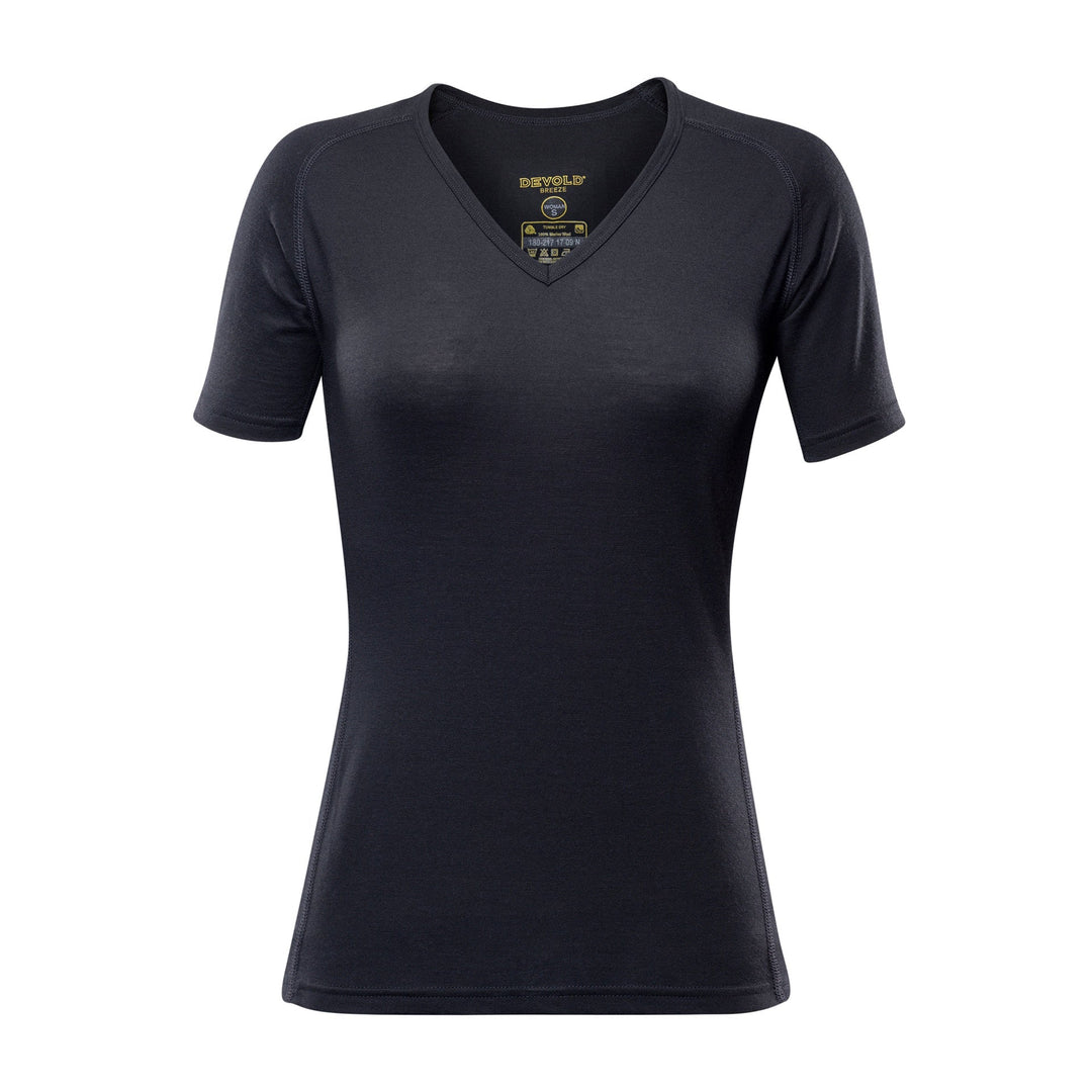 BREEZE WOMAN T-SHIRT V-NECK BLACK - Devold New Zealand