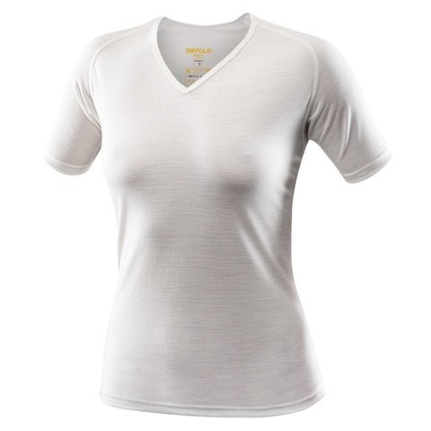 BREEZE WOMAN T-SHIRT V-NECK OFFWHITE - Devold New Zealand