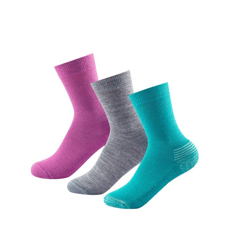 DAILY MERINO MEDIUM SOCK 3PK KID GIRL MIX - Devold New Zealand