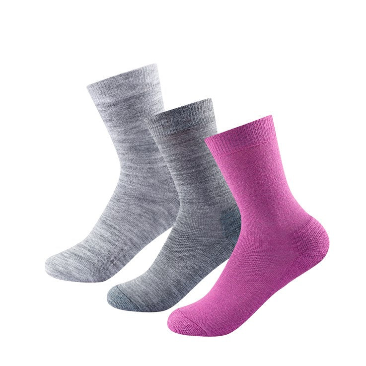 DAILY MERINO MEDIUM SOCK 3PK WMN ANEMONE MIX - Devold New Zealand