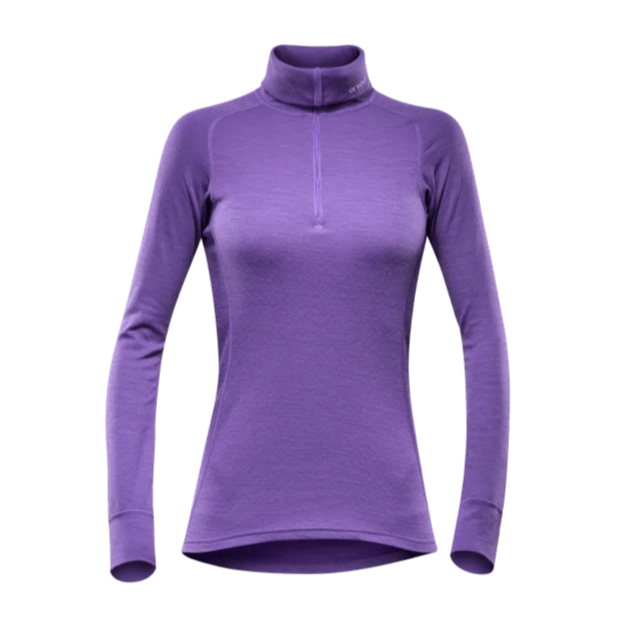 DUO ACTIVE 205 ZIP NECK WOMAN ‘PURPLE’ - Devold New Zealand