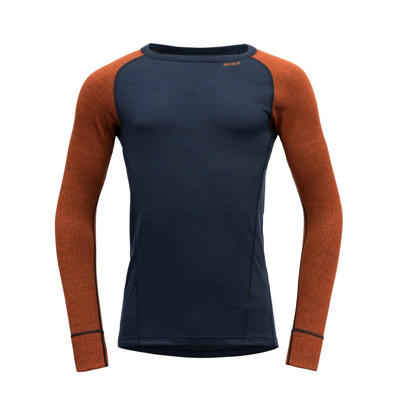 DUO ACTIVE MERINO 205 SHIRT MAN FLAME/INK - Devold New Zealand