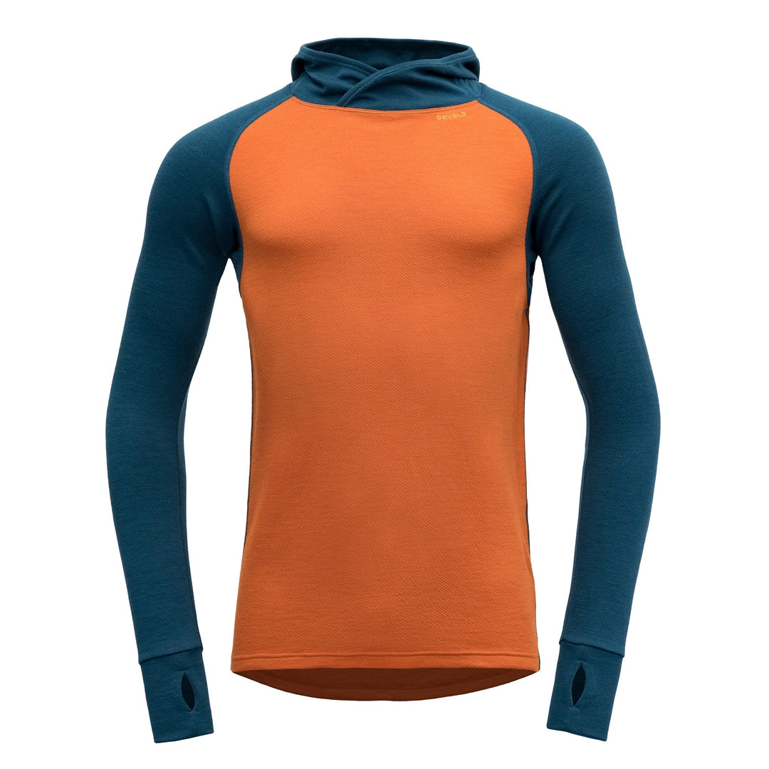 EXPEDITION MERINO 235 HOODIE MAN FLAME/FLOOD - Devold New Zealand