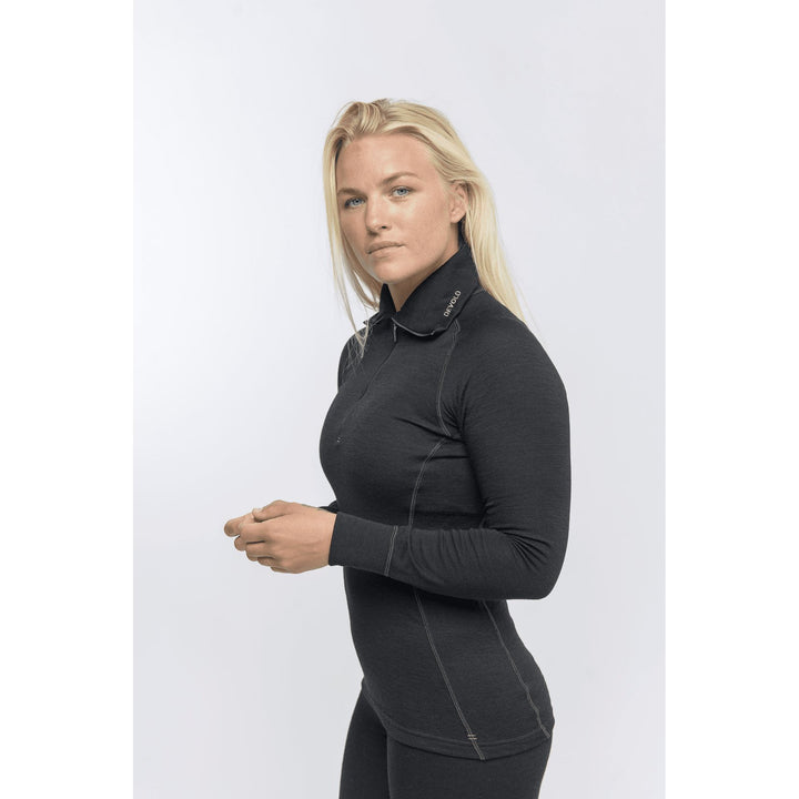 EXPEDITION WOMAN ZIP NECK BLACK - Devold New Zealand