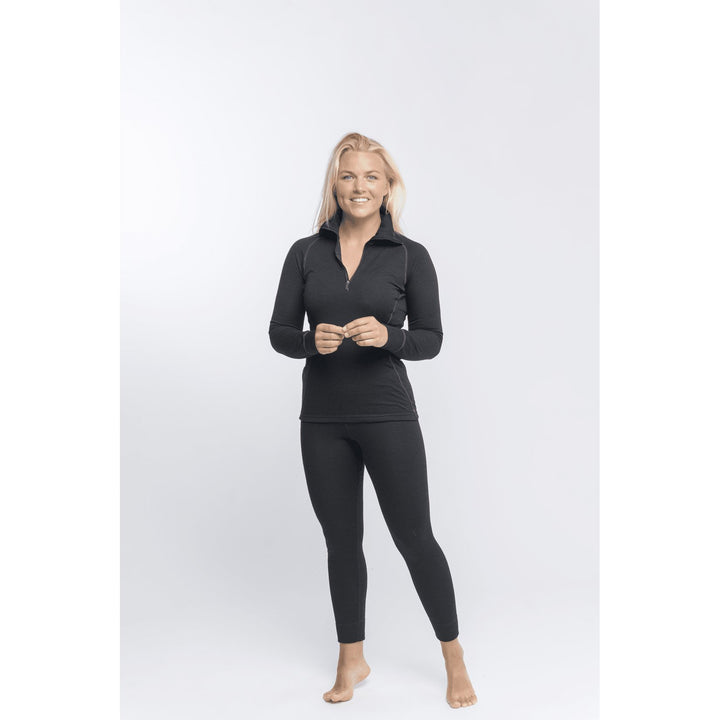 EXPEDITION WOMAN ZIP NECK BLACK - Devold New Zealand