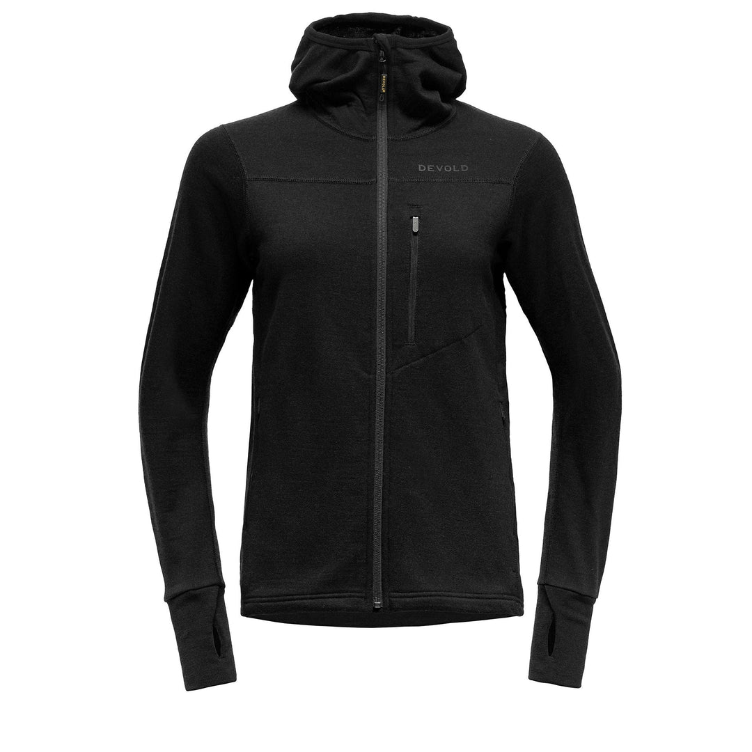 EXPLORER MERINO HOODED JACKET WOMAN BLACK - Devold New Zealand