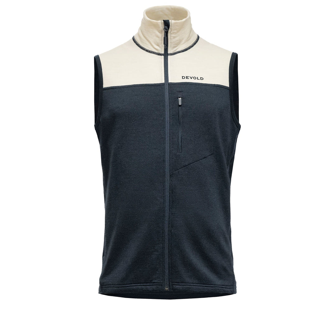 EXPLORER MERINO VEST MAN INK/RAW WHITE - Devold New Zealand