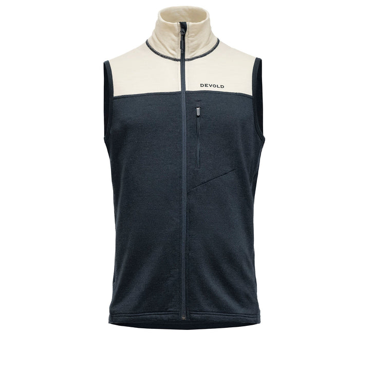 EXPLORER MERINO VEST MAN INK/RAW WHITE - Devold New Zealand