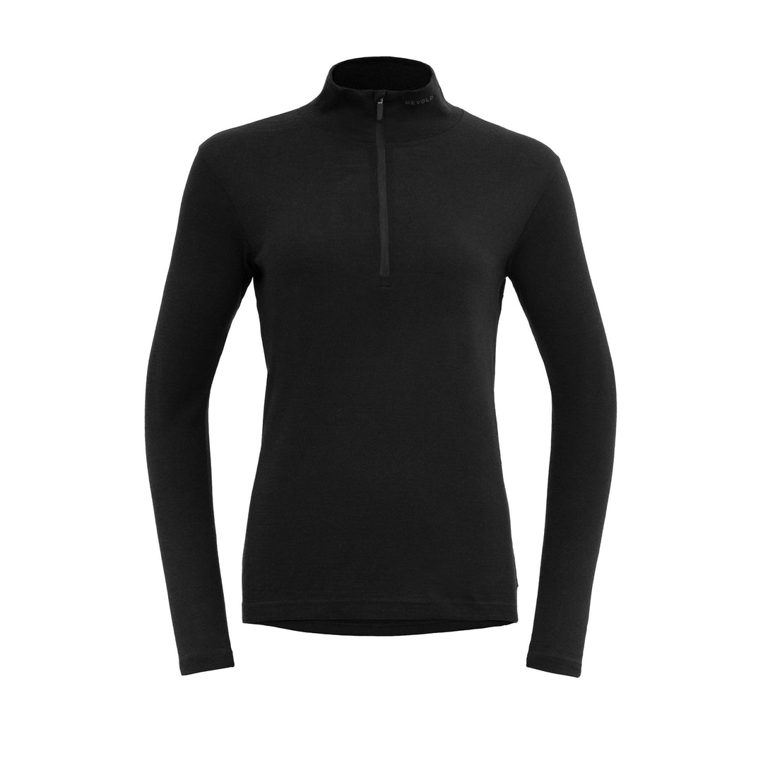 JAKTA WOMAN ZIP NECK BLACK - Devold New Zealand