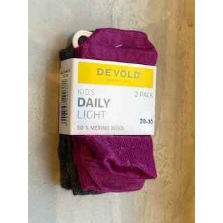 KIDS DAILY LIGHT SOCKS 2PK (PINK) - Devold New Zealand