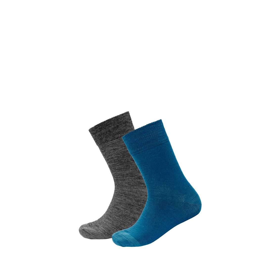 KIDS DAILY MERINO LIGHT SOCKS 2PACK BLUE/GREY - Devold New Zealand