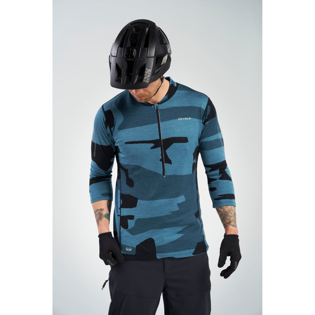 KLoVSTIEN MERINO 3/4 SLEEVE MAN BLUE - Devold New Zealand