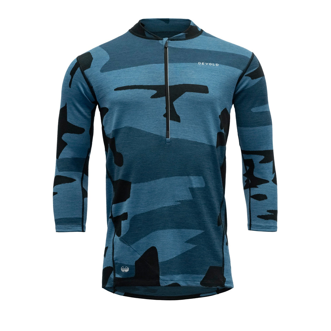 KLØVSTIEN MERINO 3/4 SLEEVE MAN 'BLUE' - Devold New Zealand