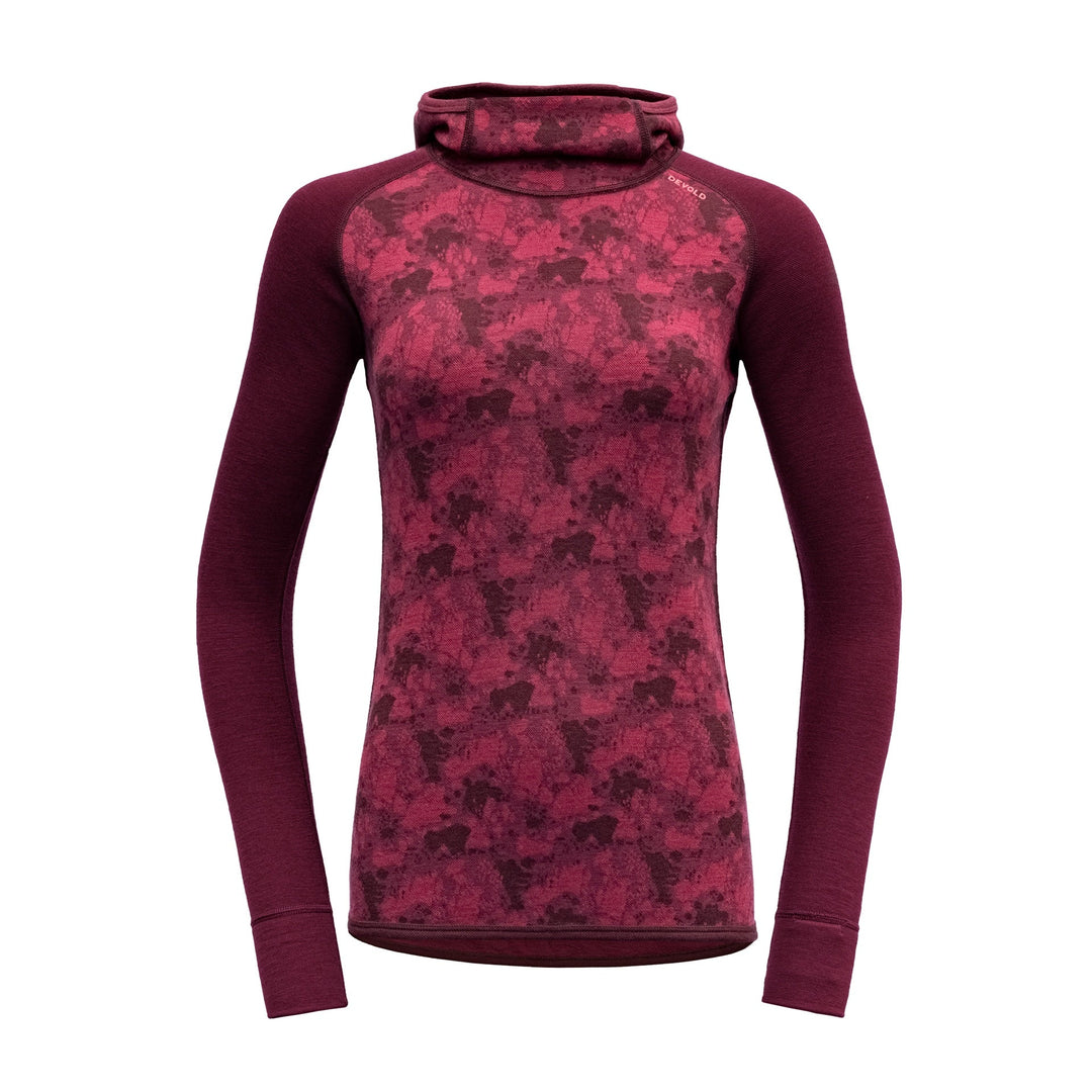 KVITEGGA MERINO 230 HOODIE WMN BEETROOT - Devold New Zealand