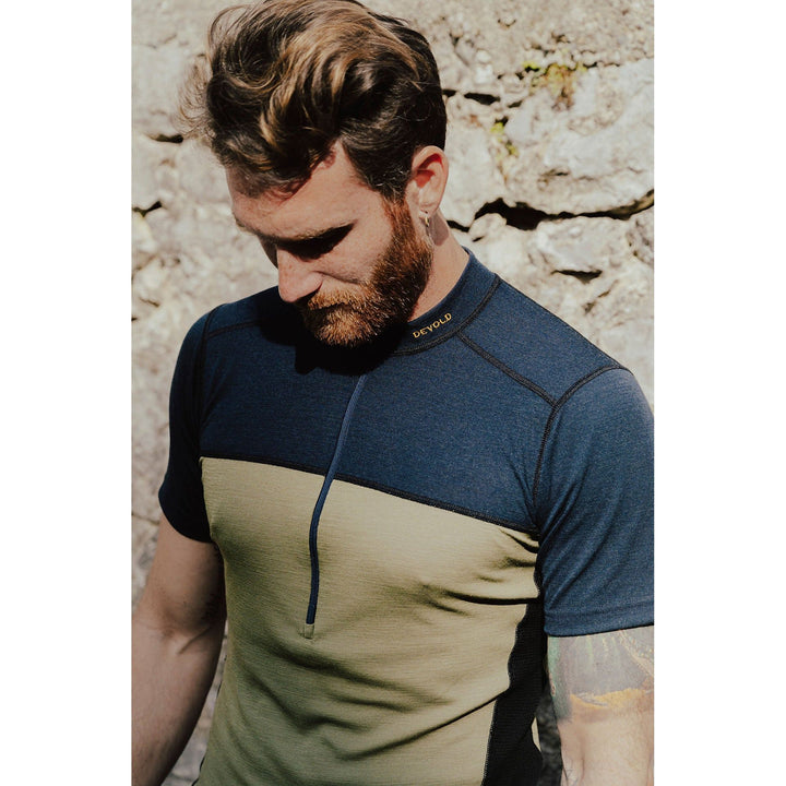 Men's Lauparen Merino 190 Zip Tee - Devold New Zealand