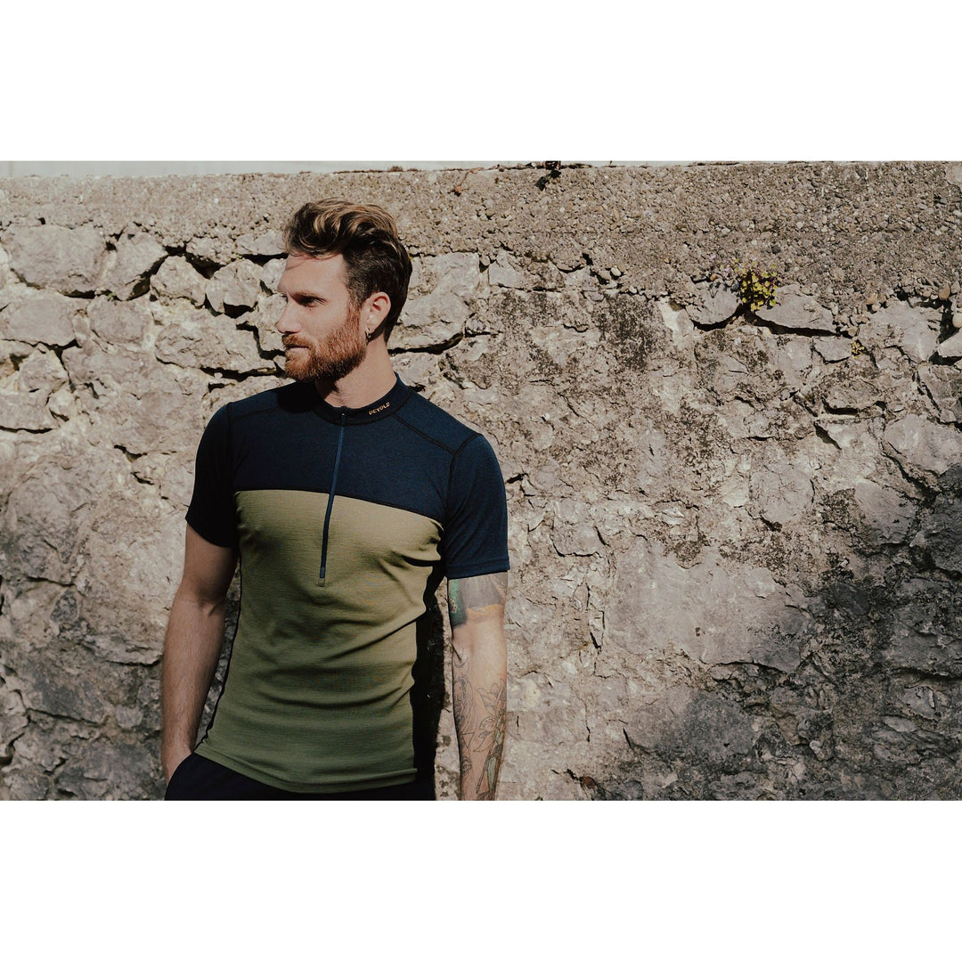 Men's Lauparen Merino 190 Zip Tee - Devold New Zealand