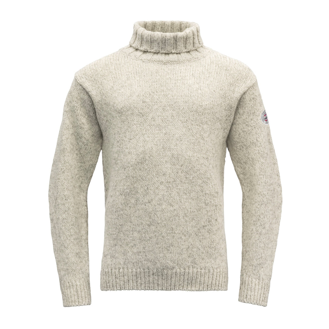 NANSEN SWEATER HIGH NECK GREY MELANGE - Devold New Zealand