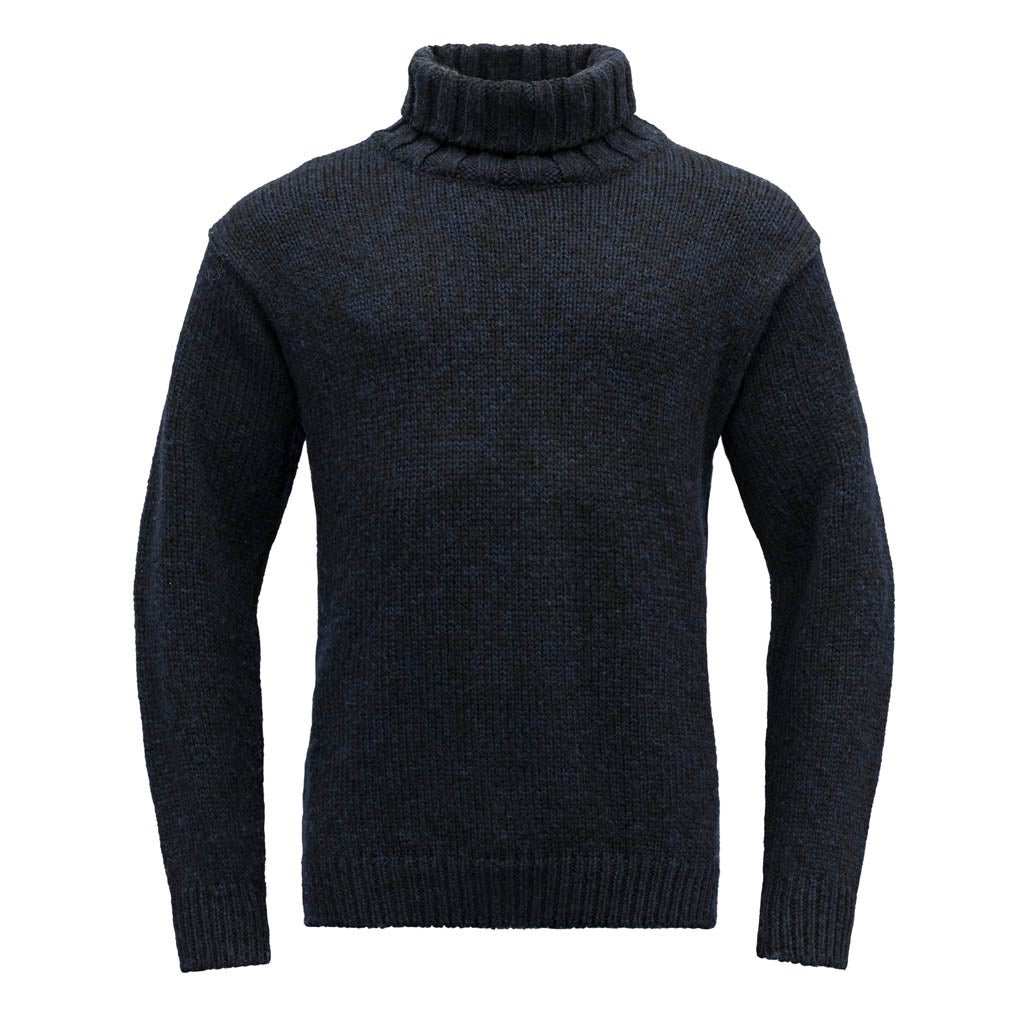 NANSEN SWEATER HIGH NECK NAVY - Devold New Zealand