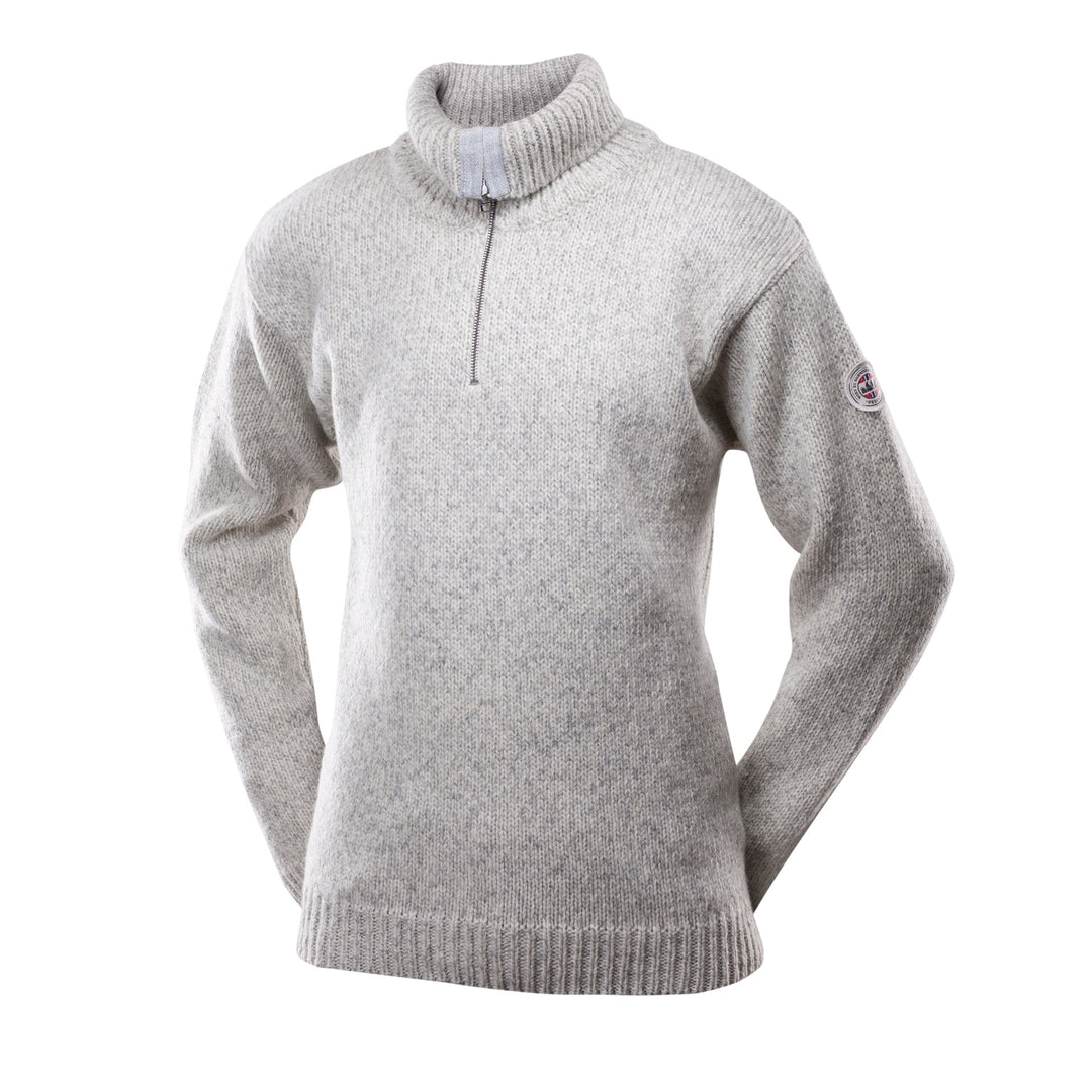 NANSEN SWEATER ZIP NECK GREY MELANGE - Devold New Zealand
