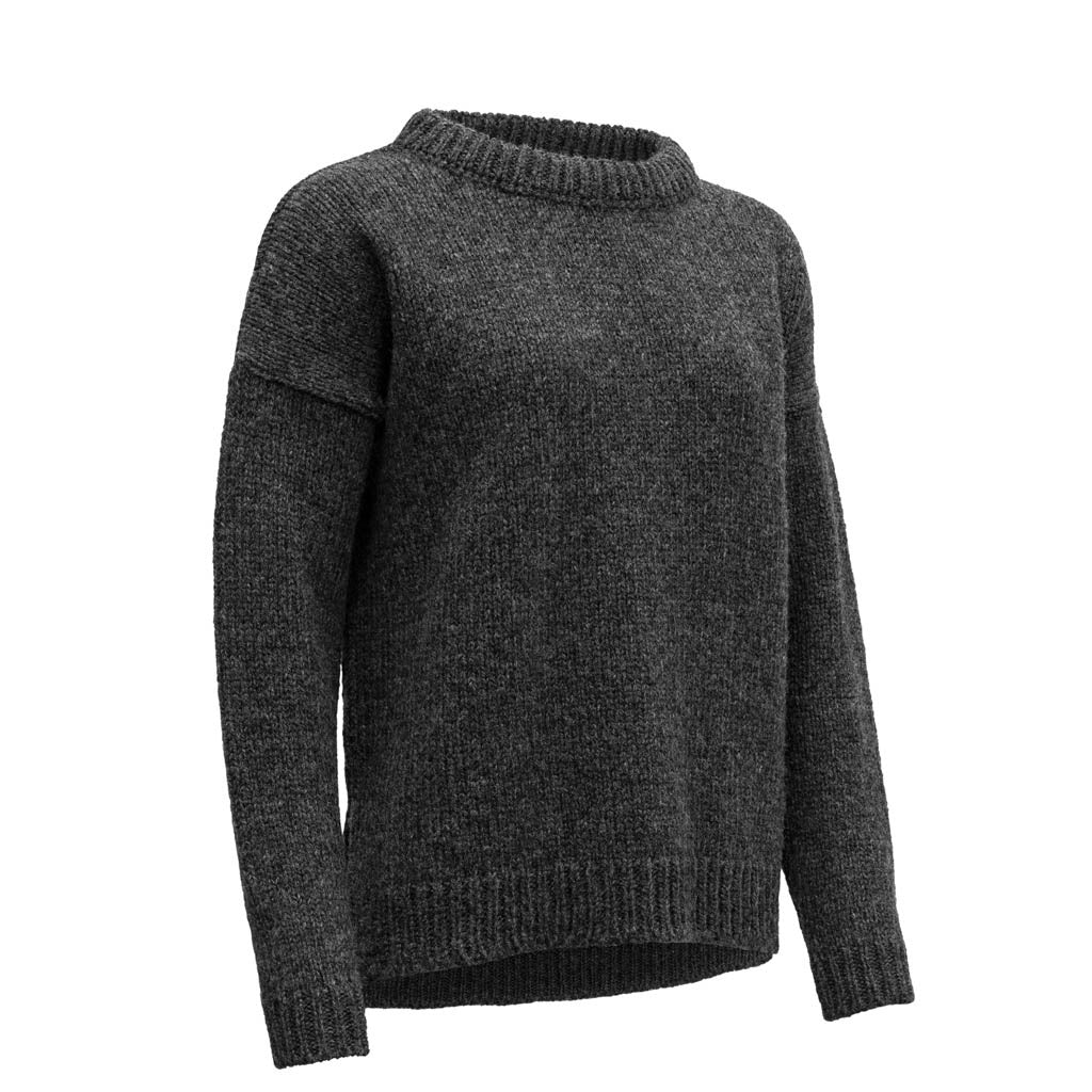 NANSEN WOMANS SPLIT SEAM SWEATERS ANTHRACITE - Devold New Zealand