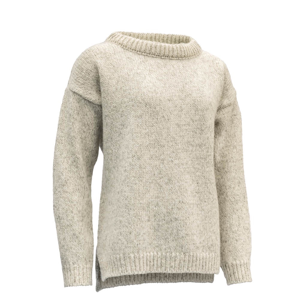 NANSEN WOMANS SPLIT SEAM SWEATERS GREY MELANGE - Devold New Zealand