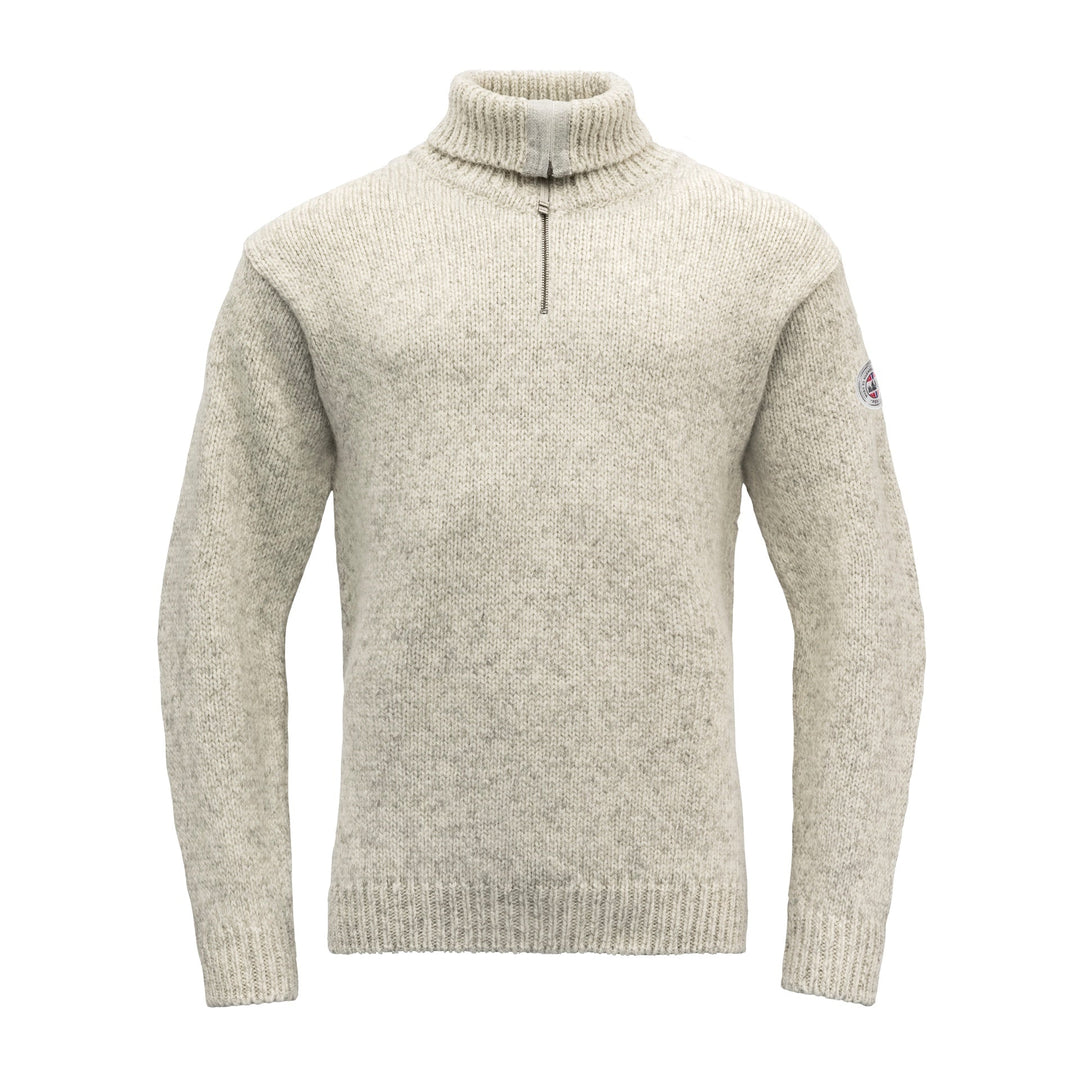 NANSEN WOOL ZIP NECK GREY MELANGE - Devold New Zealand