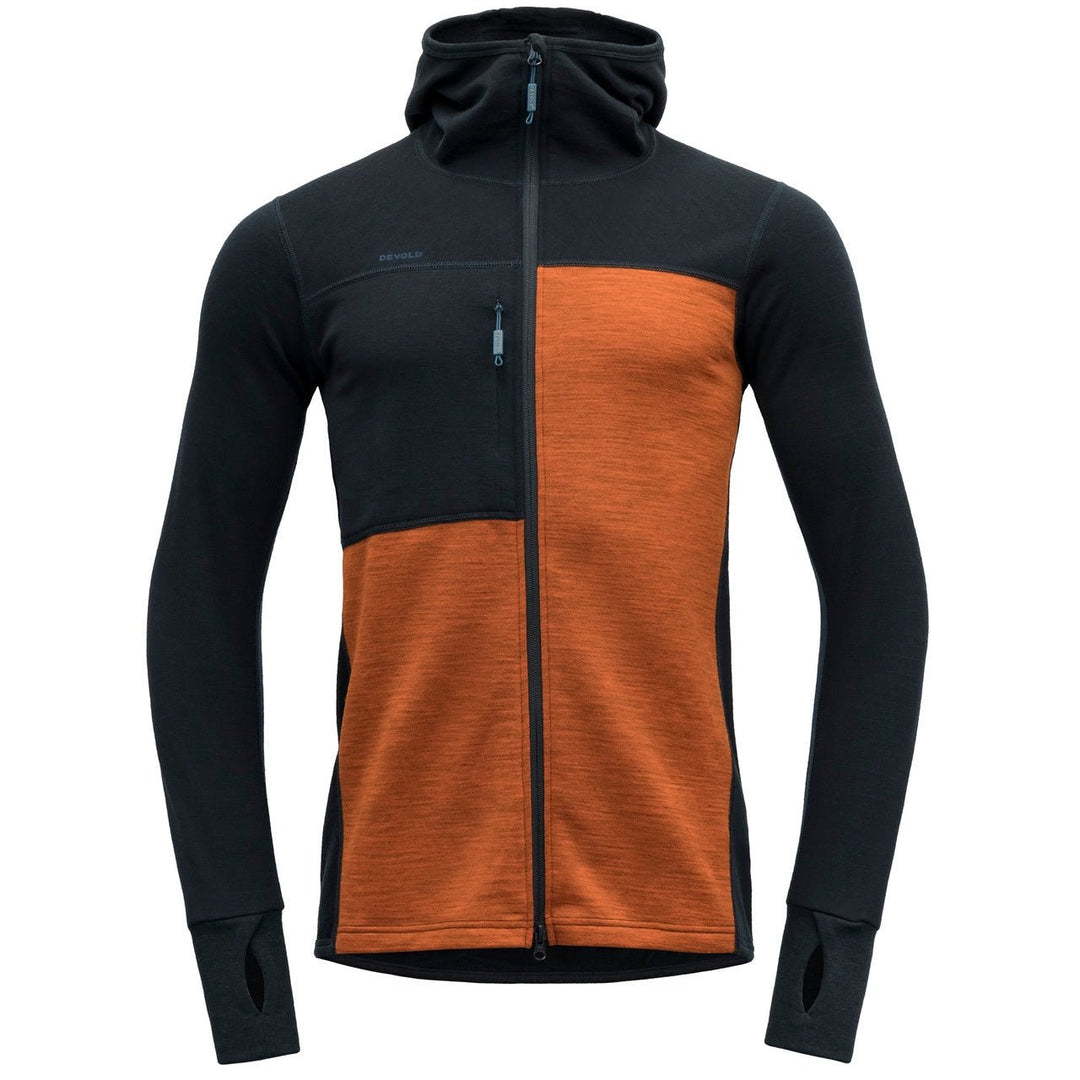 NIBBA PRO MERINO JACKET HOOD MAN INK/FLAME - Devold New Zealand