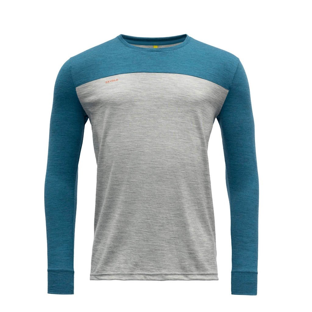NORANG MAN SHIRT GREY MELANGE/BLUE MELANGE - Devold New Zealand