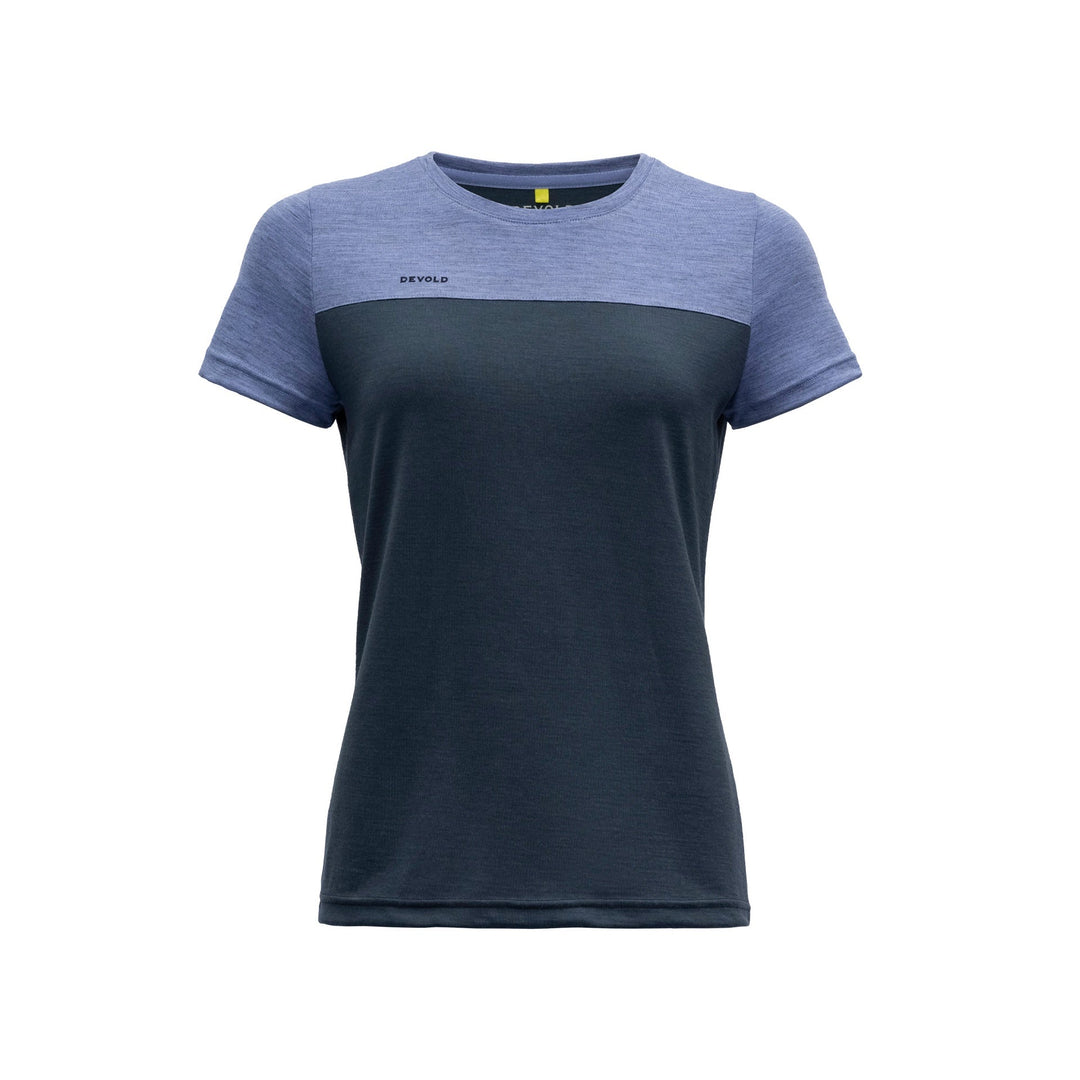 NORANG WOMAN TEE BLUEBELL/MELANGE/NIGHT - Devold New Zealand