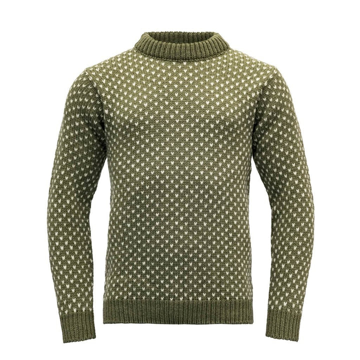 NORDSJO WOOL SWEATER CREW NECK OLIVE - Devold New Zealand