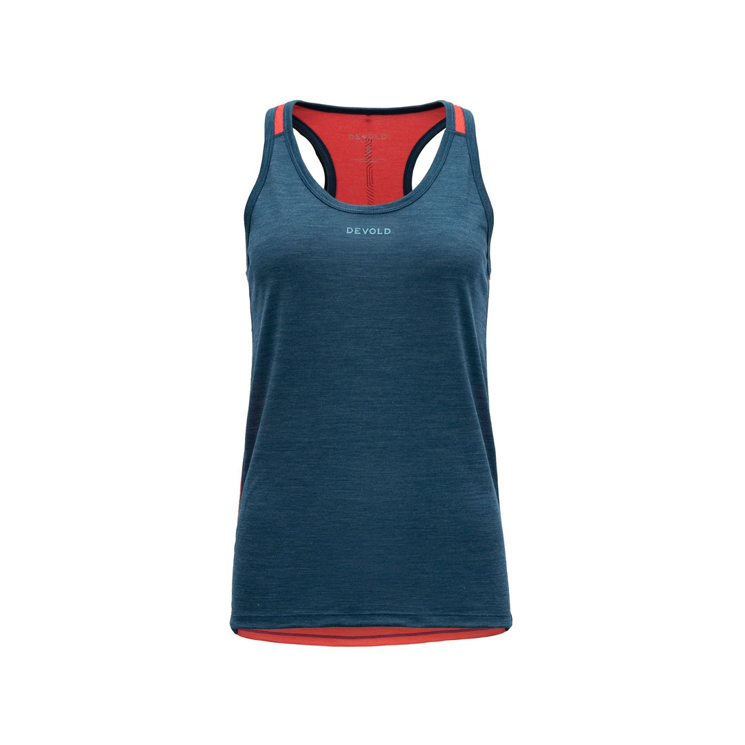 RUNNING MERINO 130 RACERBACK WOMAN FLOOD - Devold New Zealand
