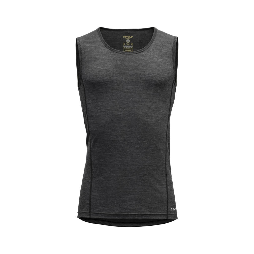 RUNNING MERINO 130 SINGLET MAN ANTHRACITE - Devold New Zealand