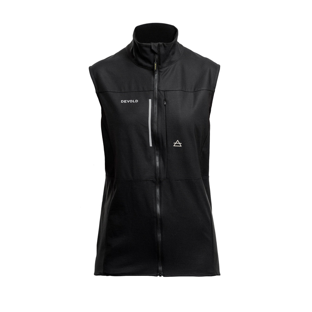 RUNNING MERINO VEST WOMAN CAVIAR - Devold New Zealand