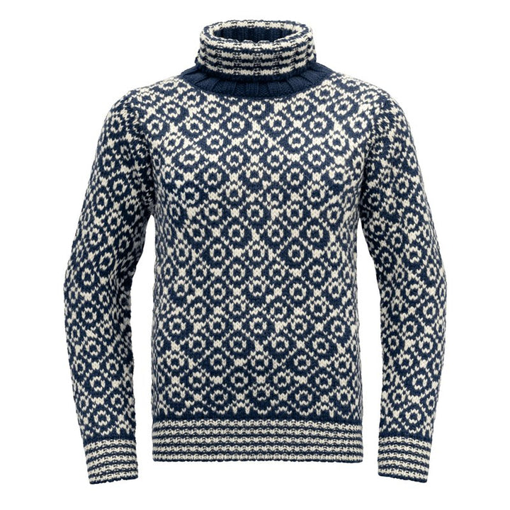 SVALBARD SWEATER HIGH NECK "NIGHT/OFFWHITE' - Devold New Zealand