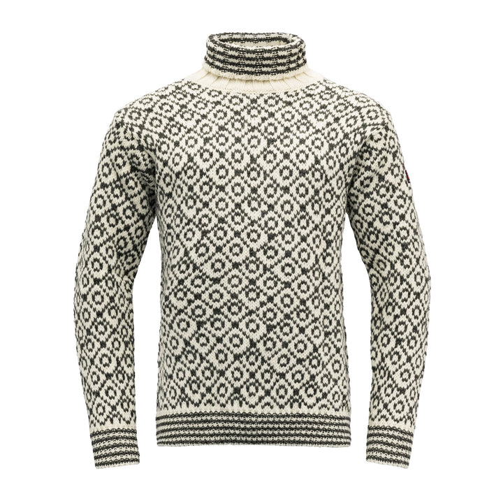 SVALBARD SWEATER HIGH NECK OFFWHITE/ANTH - Devold New Zealand