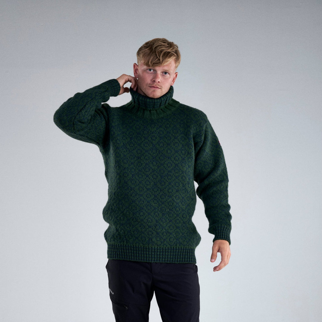 Svalbard Wool High Neck Sweater Forest/Woods - Devold New Zealand