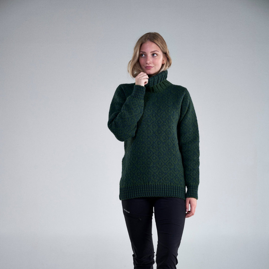 Svalbard Wool High Neck Sweater Forest/Woods - Devold New Zealand