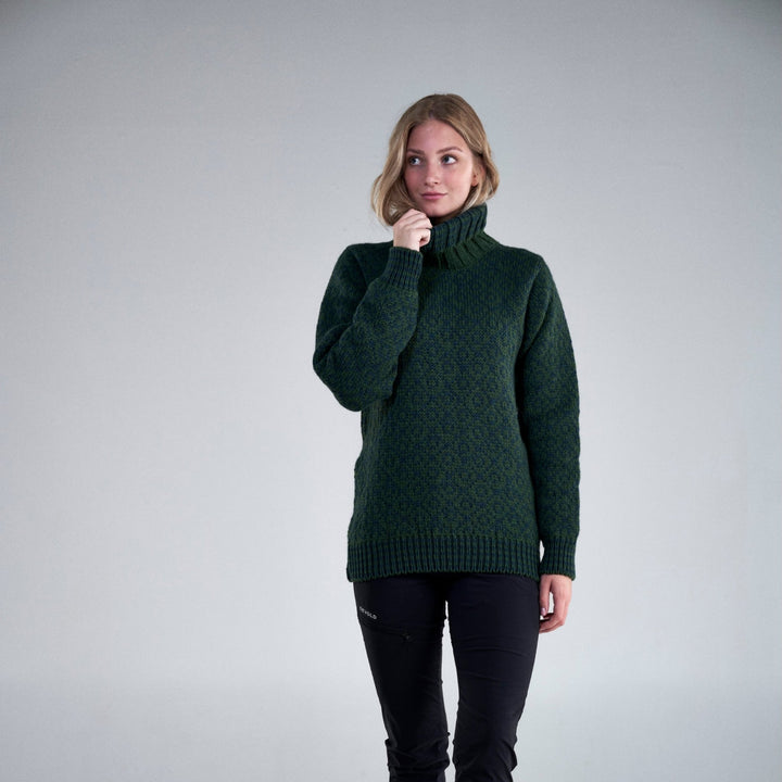 Svalbard Wool High Neck Sweater Forest/Woods - Devold New Zealand
